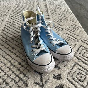 Women’s baby blue high top converse